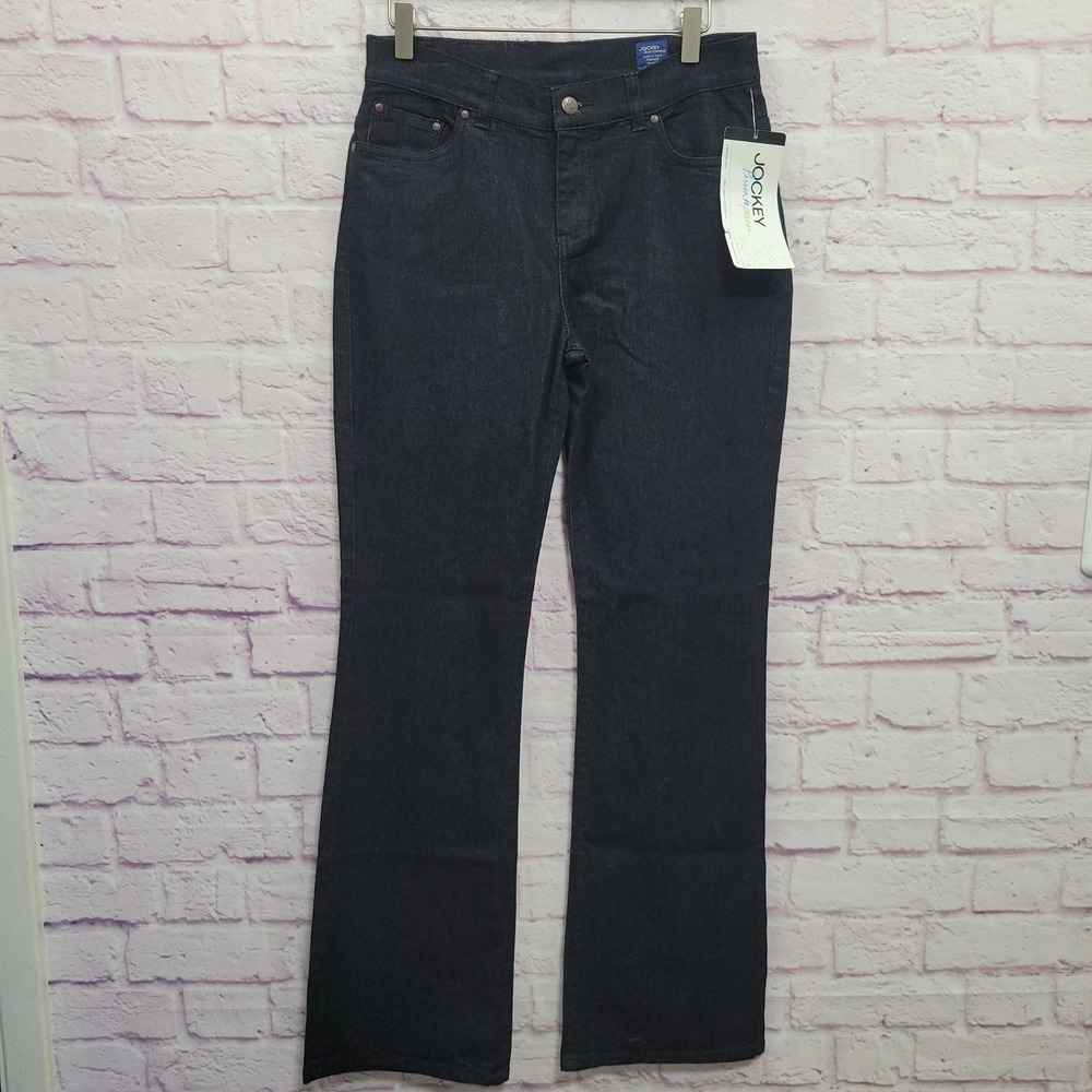 NEW Jockey Person to Person Flare Bootcut Jeans Womens 6 Black Retro Streetwear